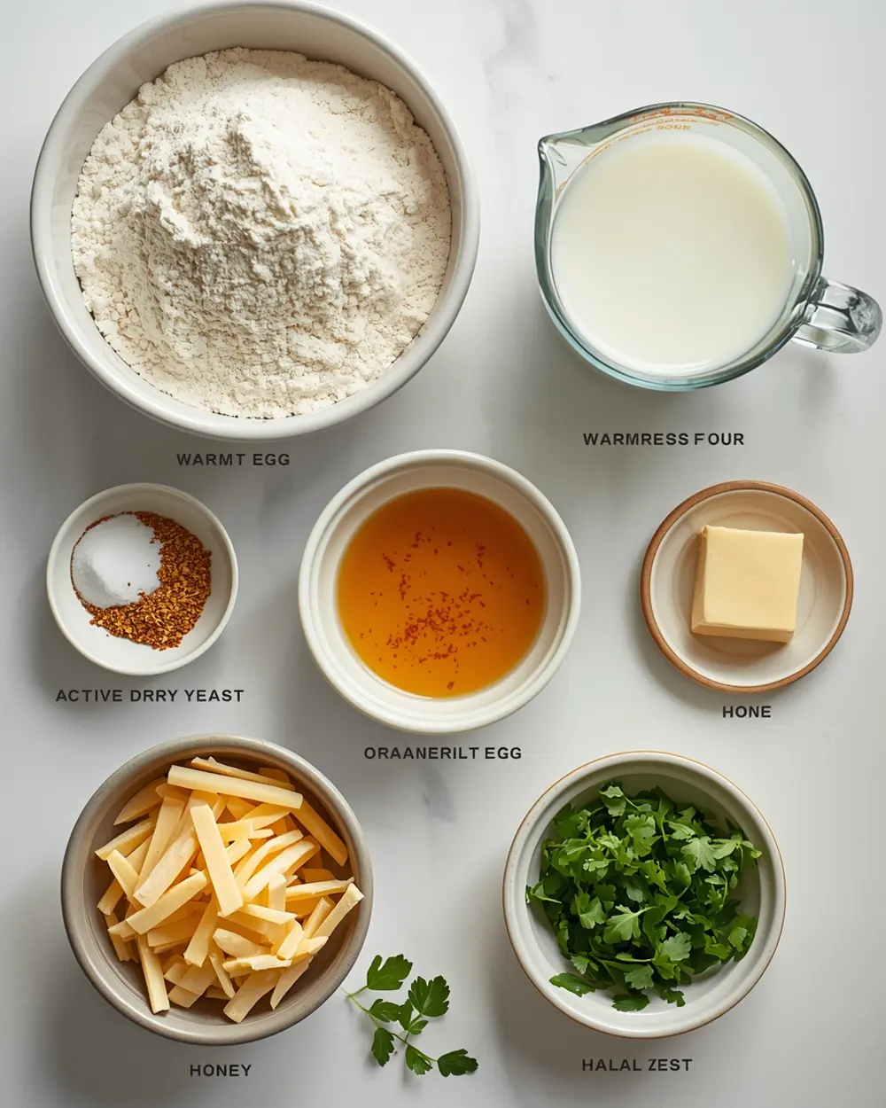 Ingredients for Easter dinner rolls