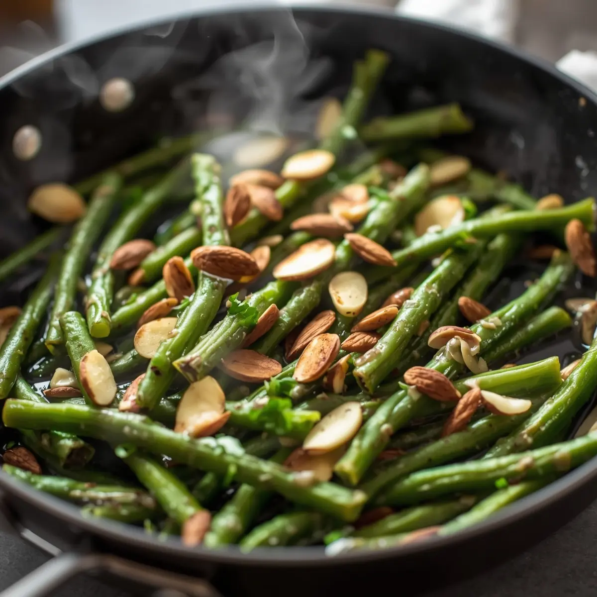 Cooking instructions for Easter green beans almondine