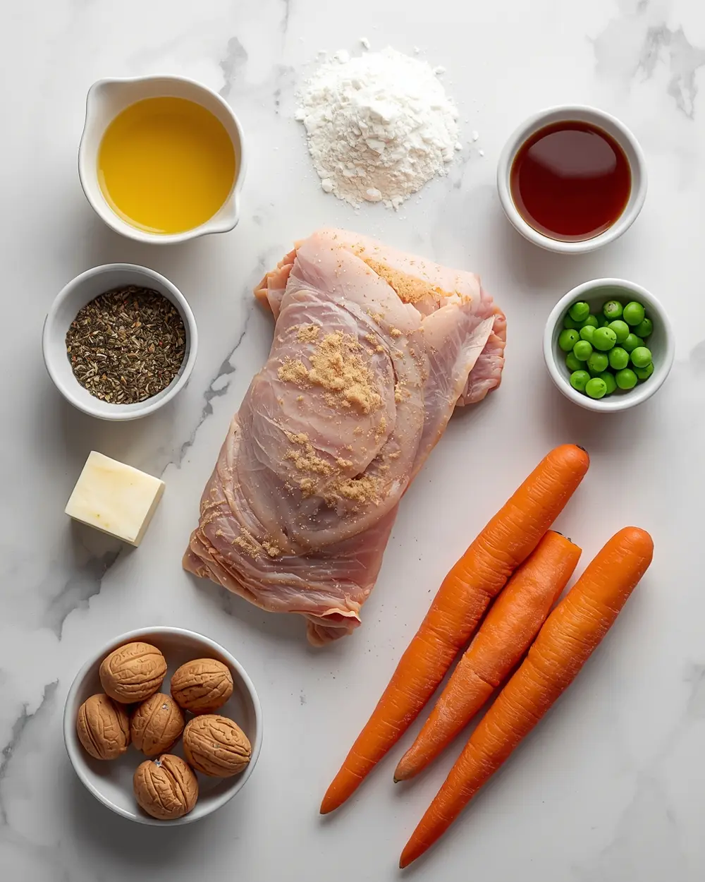 Ingredients for Easter ham dinner
