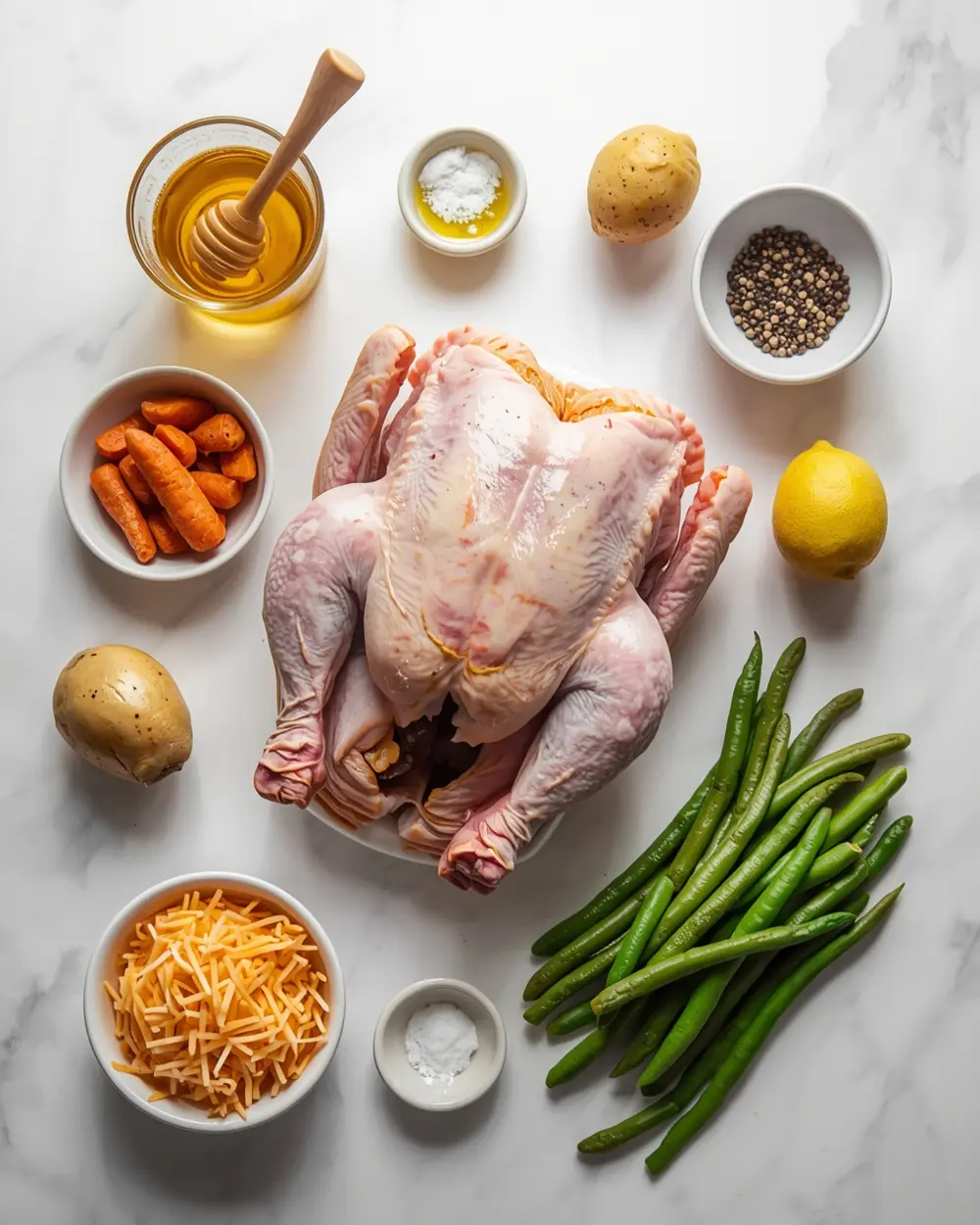 Ingredients for Easter ham dinner