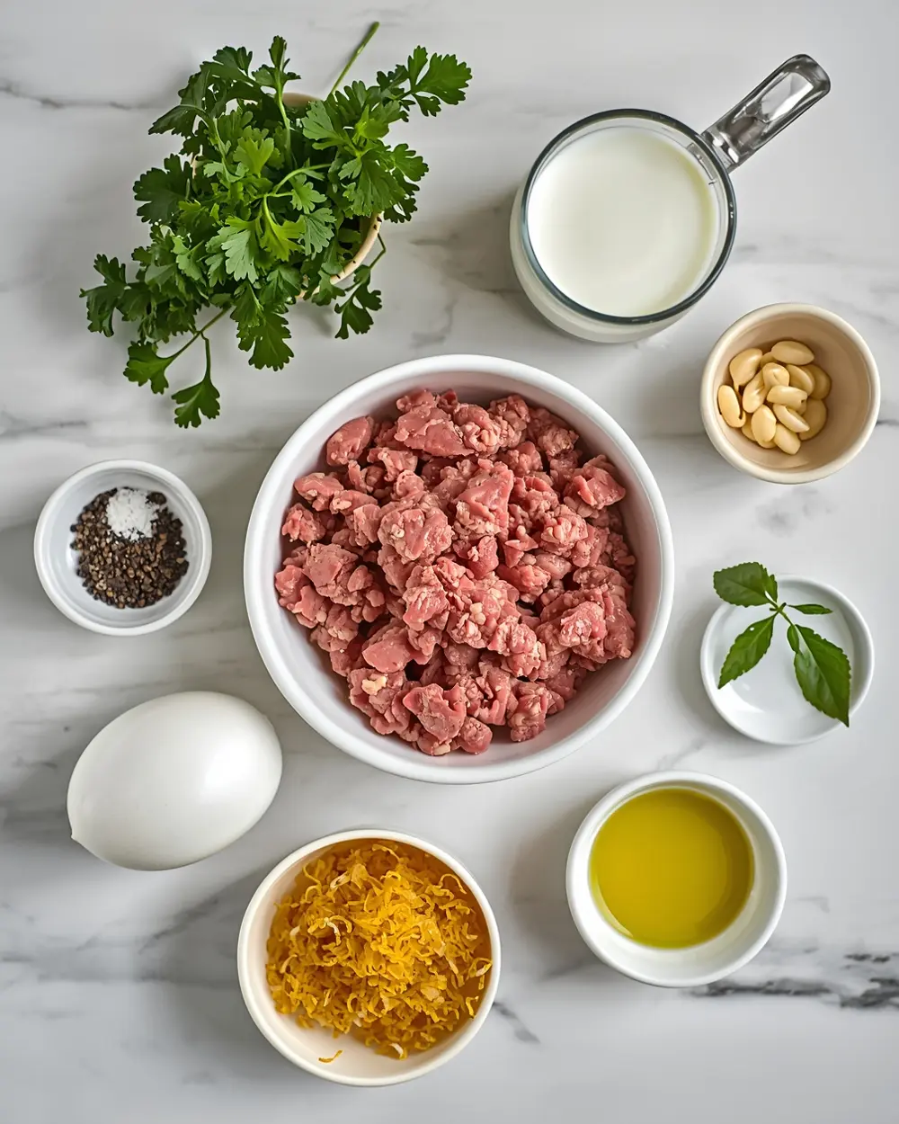 Ingredients for Easter lamb meatballs