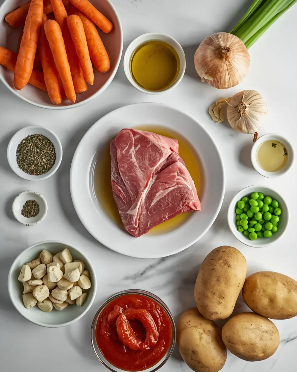 Ingredients for Easter lamb stew