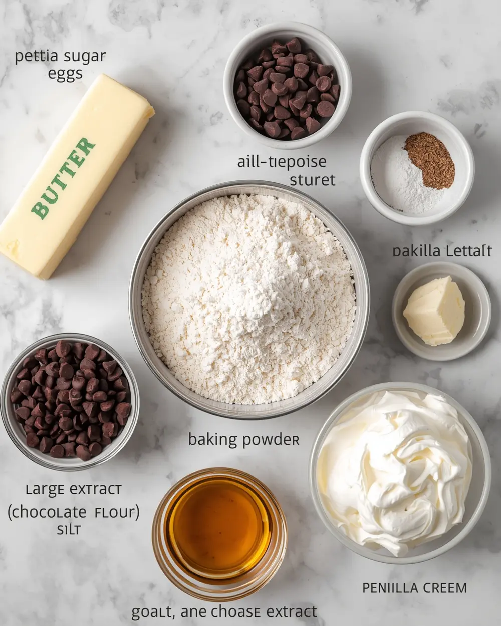 Ingredients for Easter mint brownies
