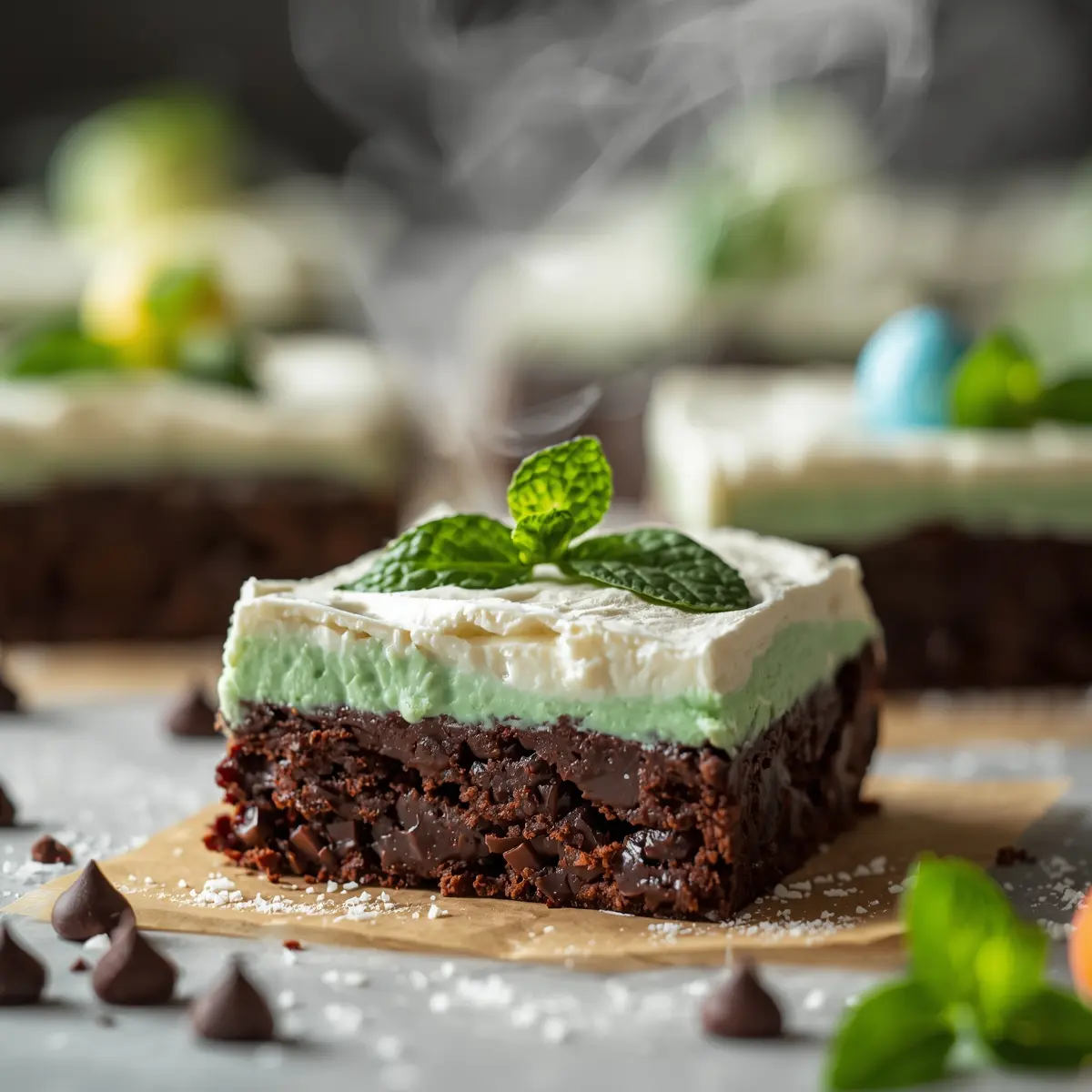 Cooking instructions for Easter mint brownies