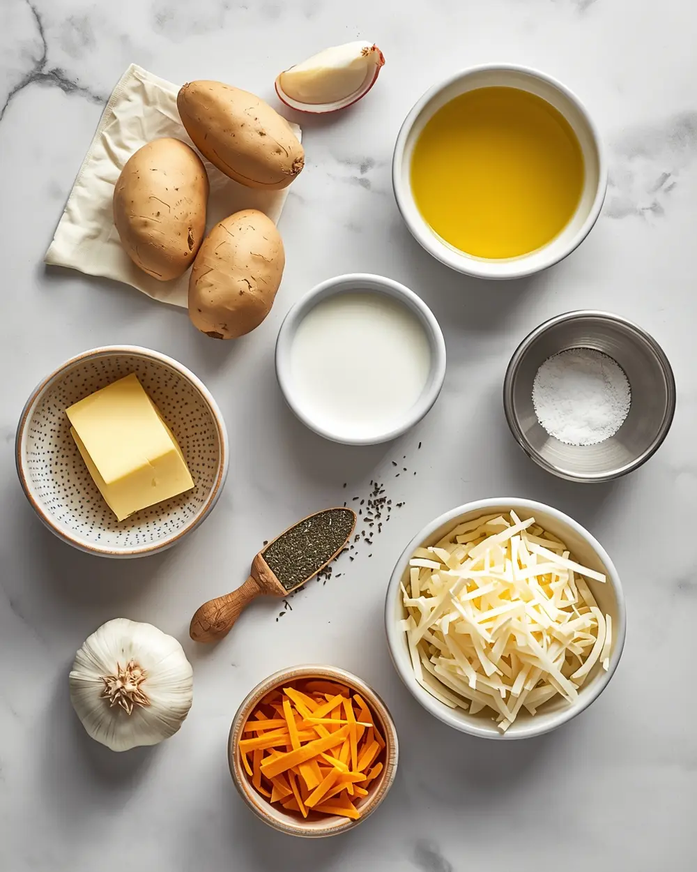 Ingredients for Easter potato gratin