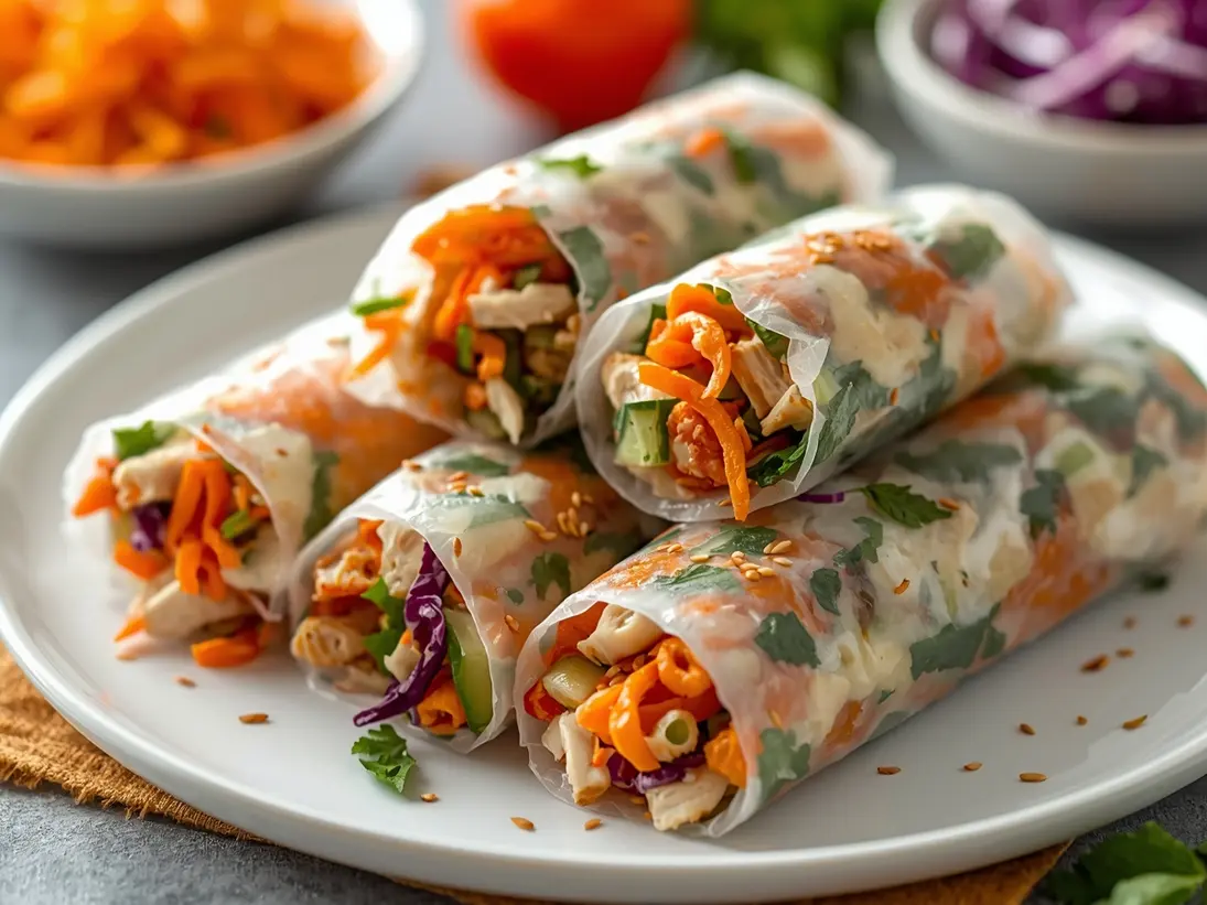 Easter spring rolls ready to serve