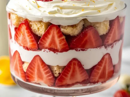 Easter strawberry trifle