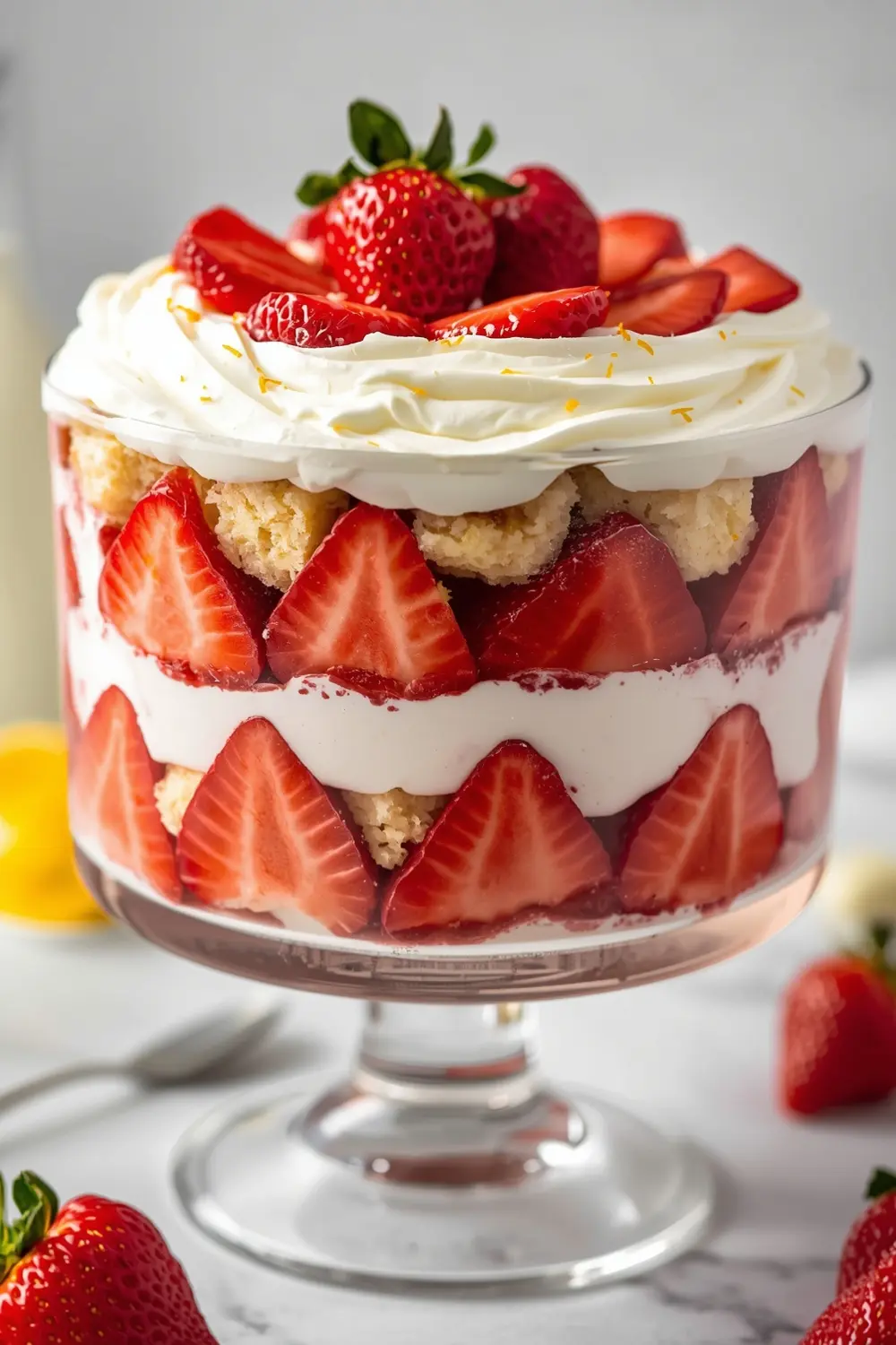 Easter strawberry trifle