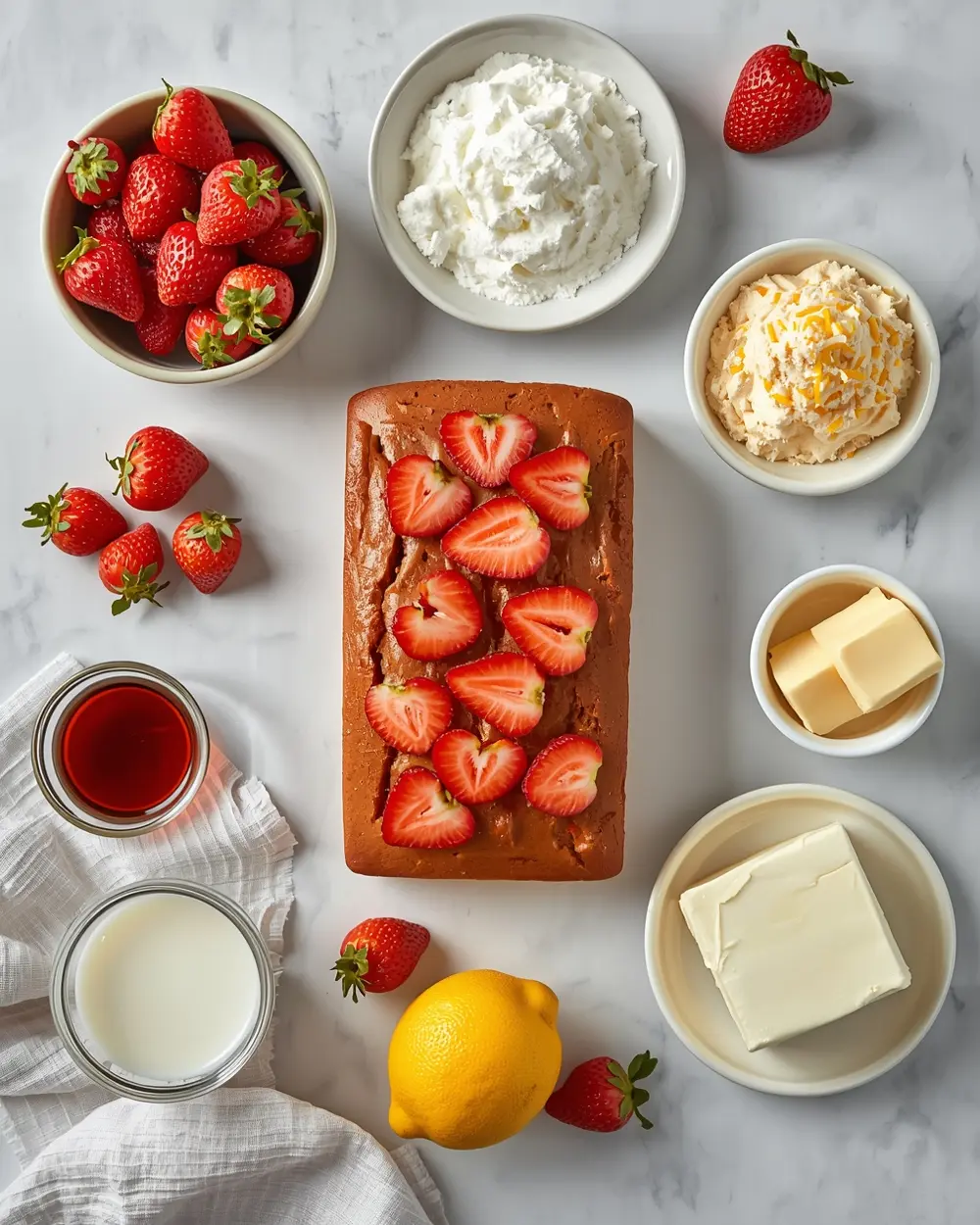 Ingredients for Easter strawberry trifle