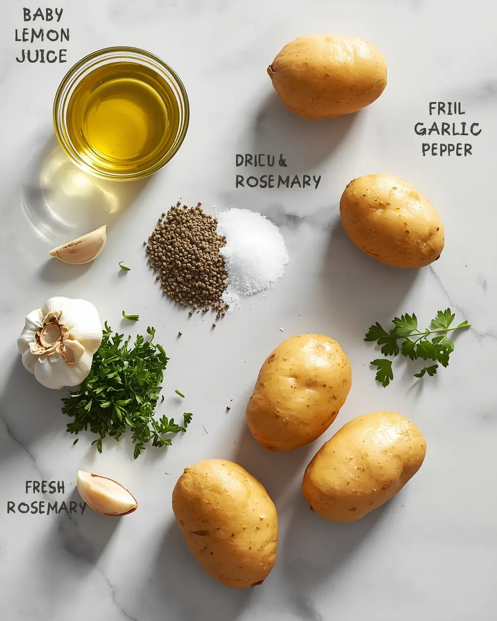 Ingredients for Greek lemon potatoes