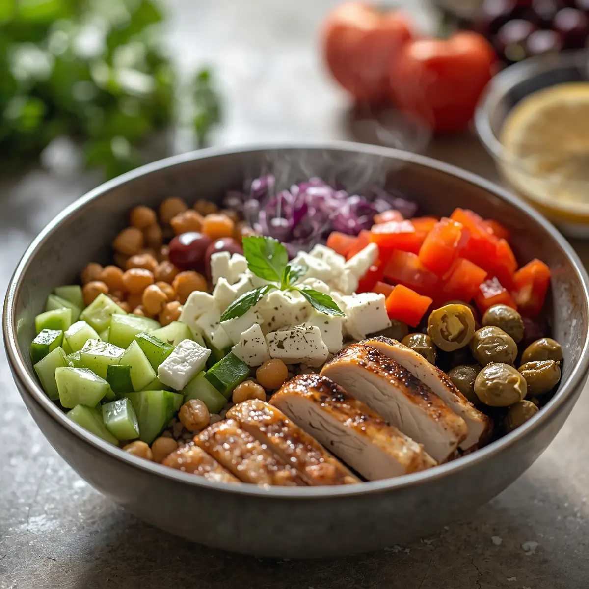 Cooking instructions for Mediterranean bowl