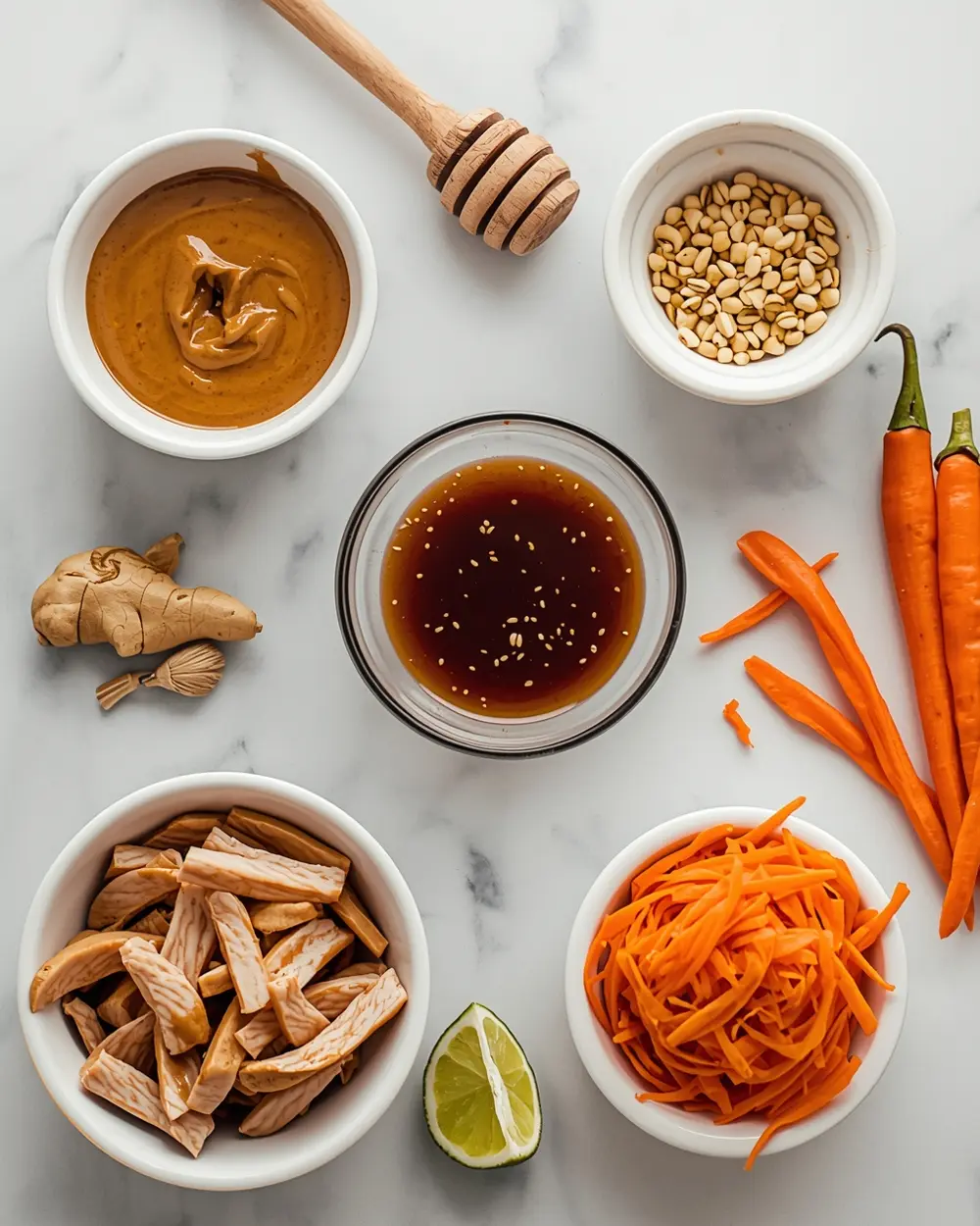 Ingredients for Thai peanut noodles