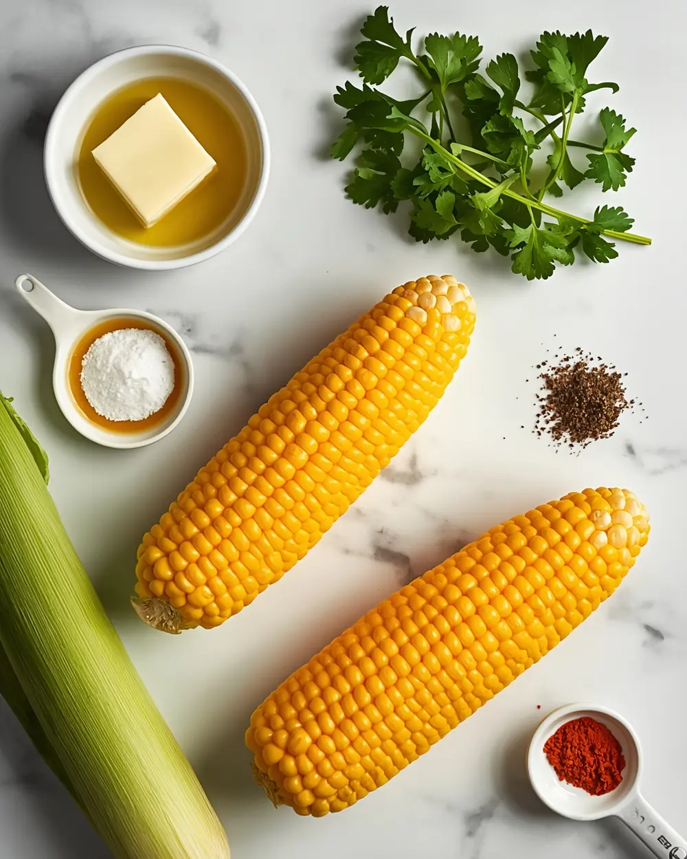 Ingredients for air fryer corn on the cob