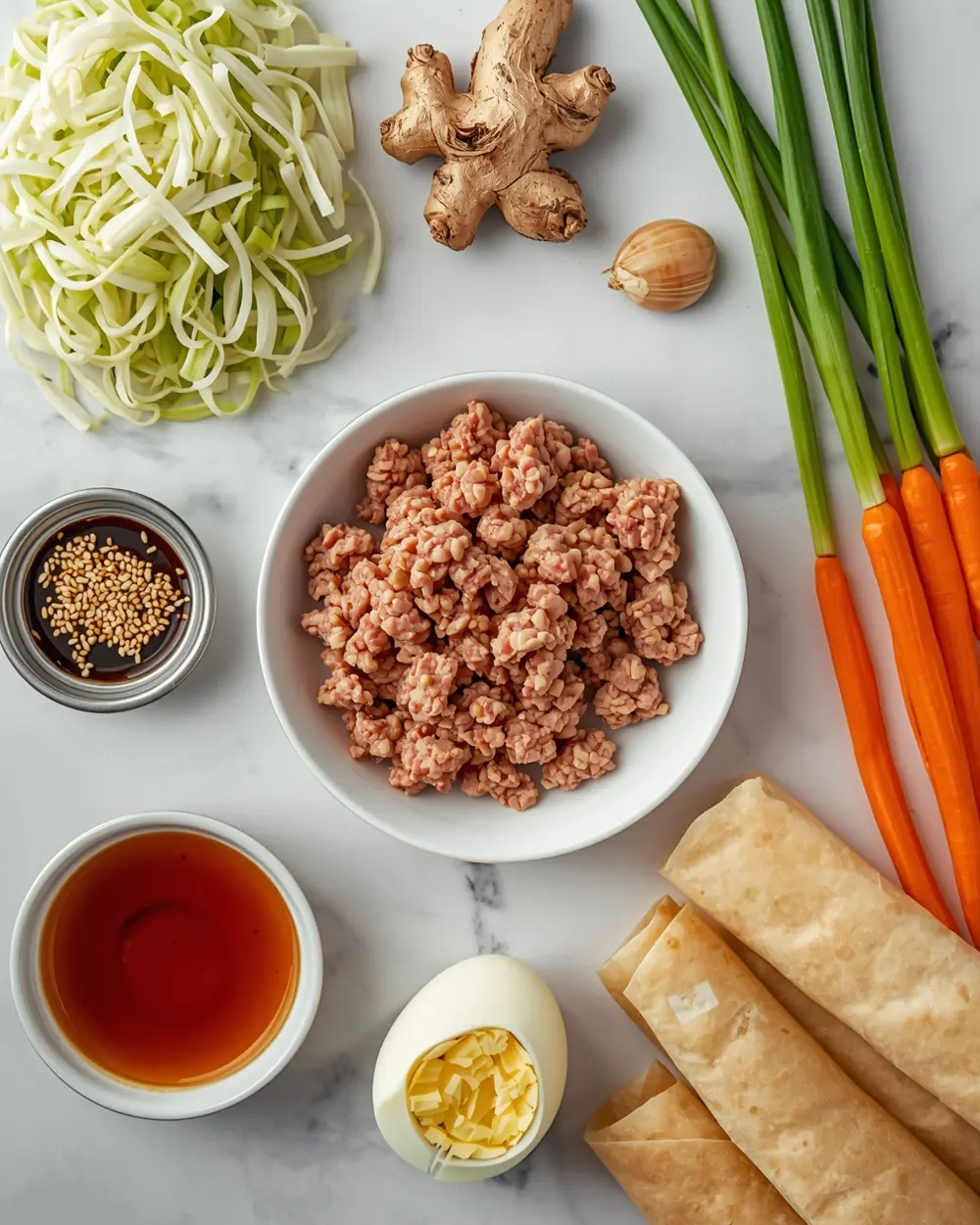 Ingredients for air fryer egg rolls