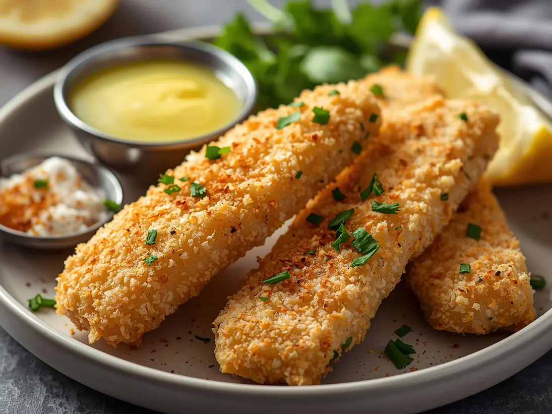 air fryer fish sticks ready to serve