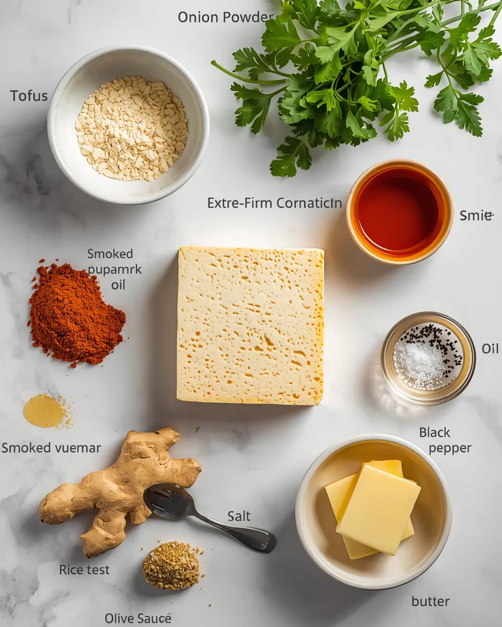 Ingredients for air fryer tofu