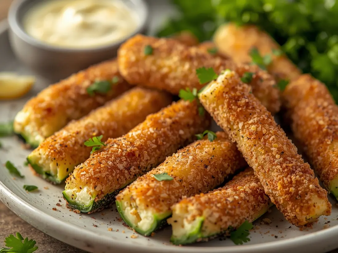 air fryer zucchini ready to serve
