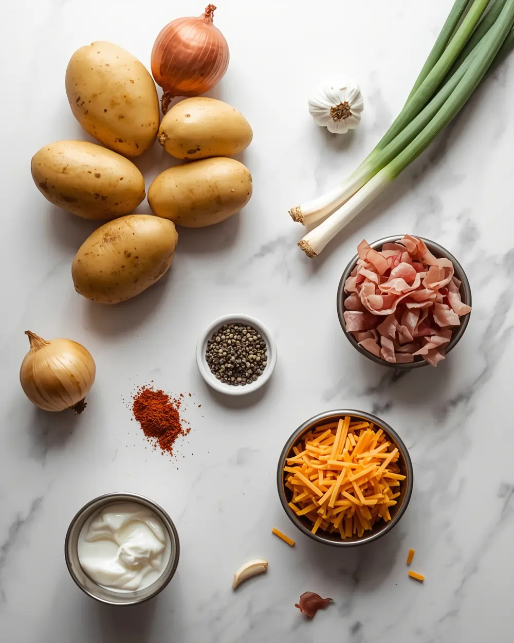 Ingredients for baked potato soup