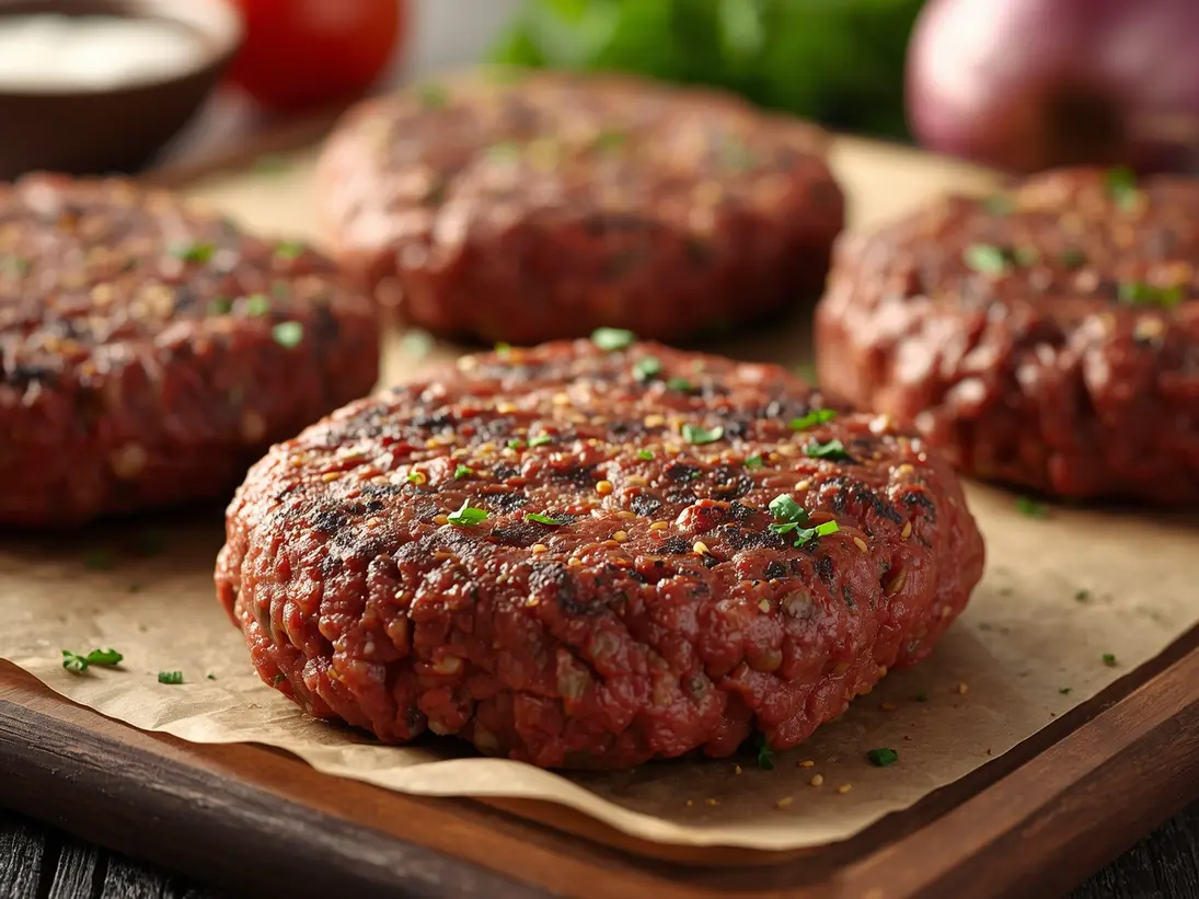 beef burgers homemade ready to serve