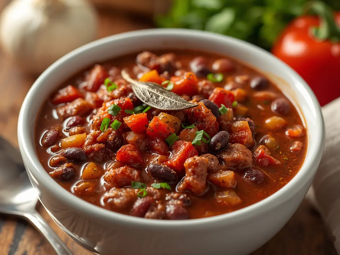 beef chili ready to serve