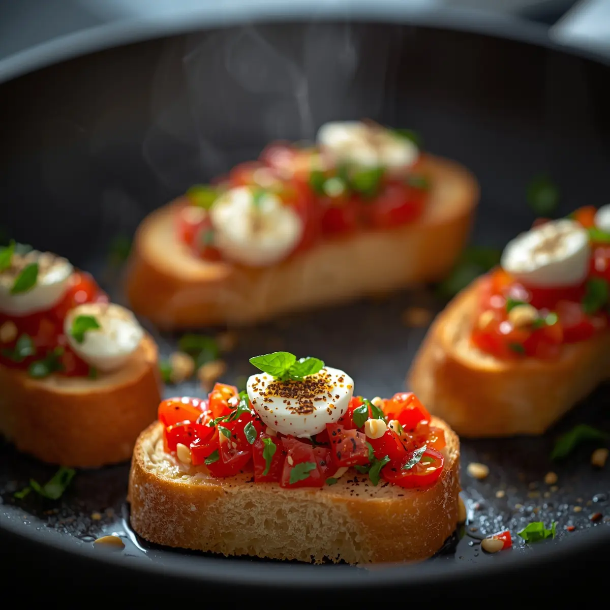 Cooking instructions for bruschetta