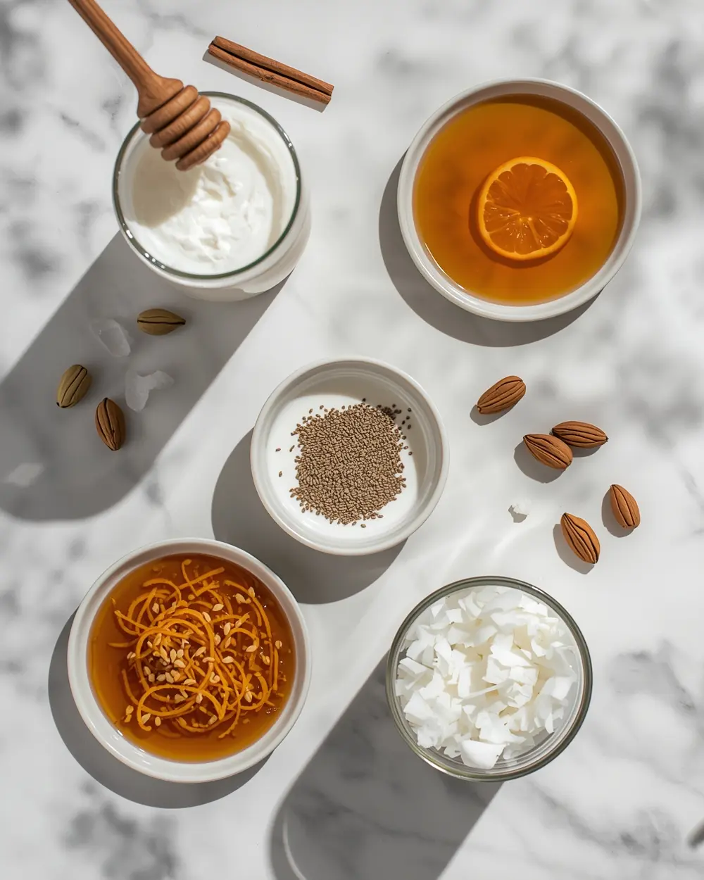 Ingredients for chia pudding