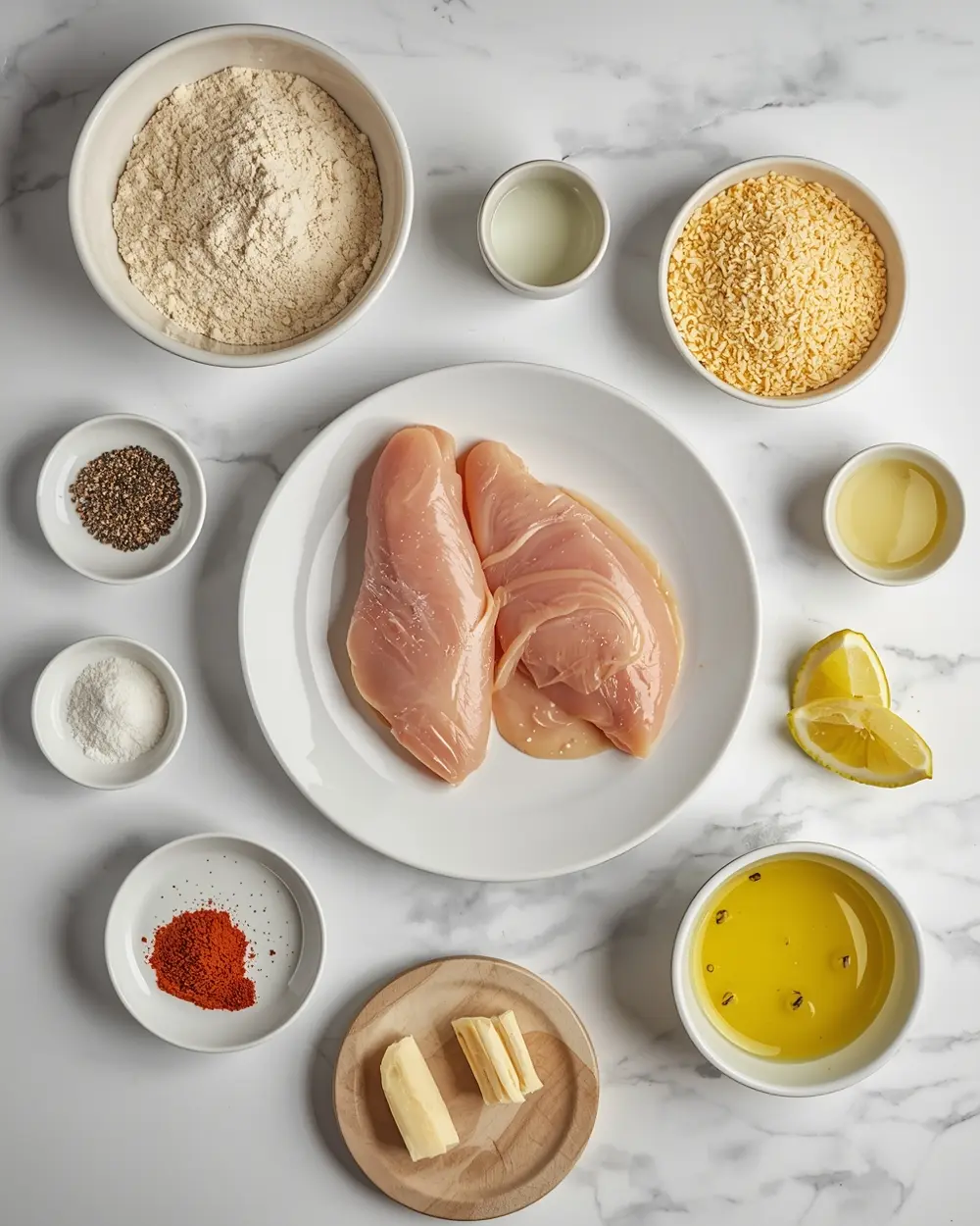 Ingredients for chicken Milanese