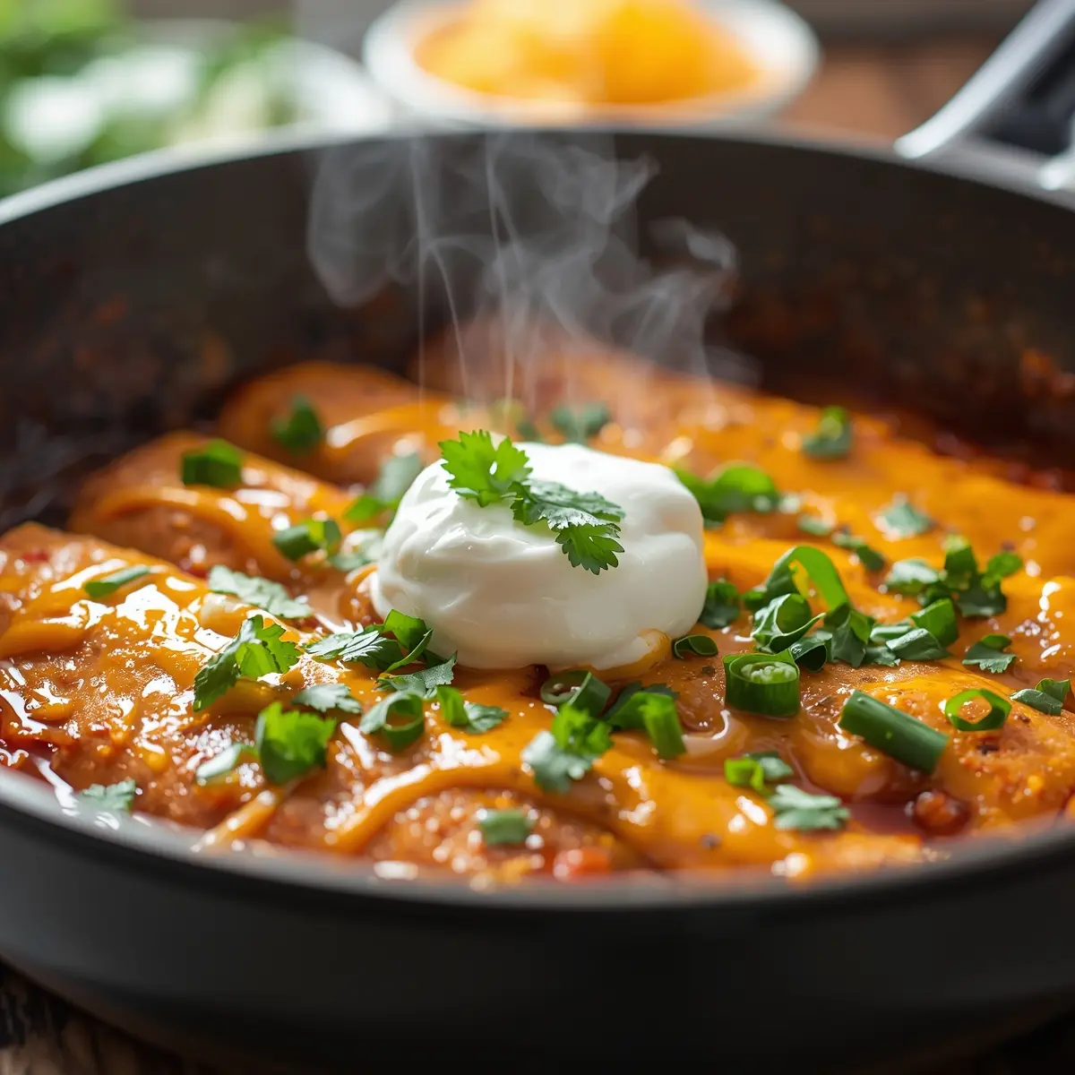 Cooking instructions for chicken enchiladas