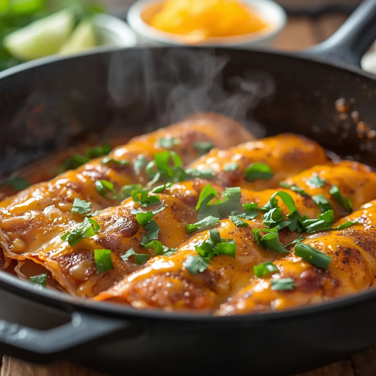 Cooking instructions for chicken enchiladas