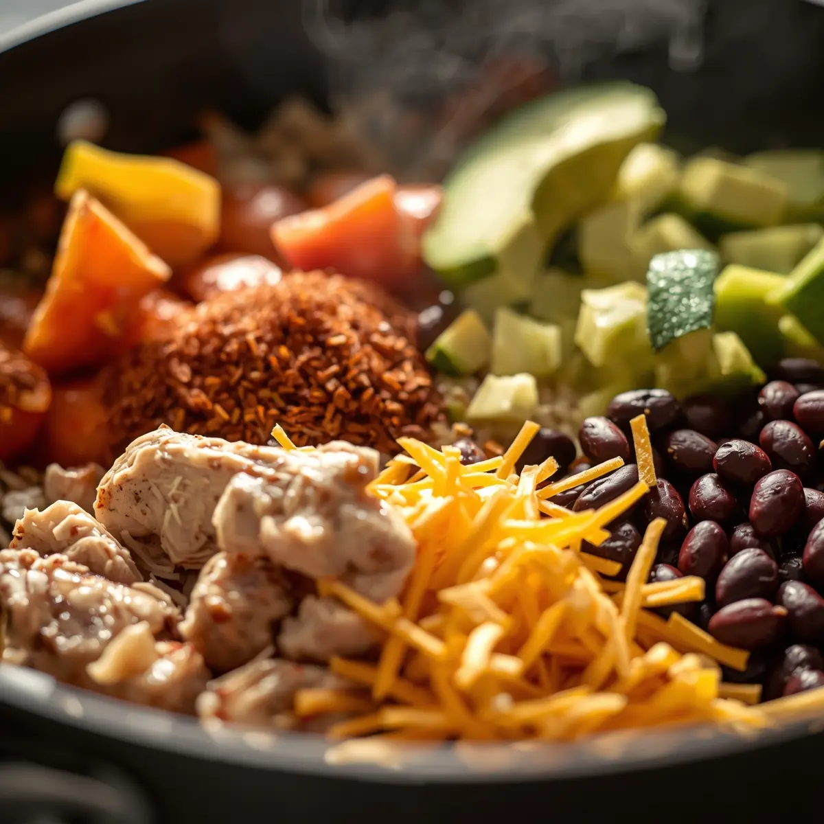 Cooking instructions for chicken fajita bowls