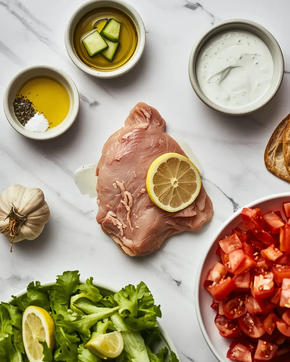Ingredients for chicken gyros