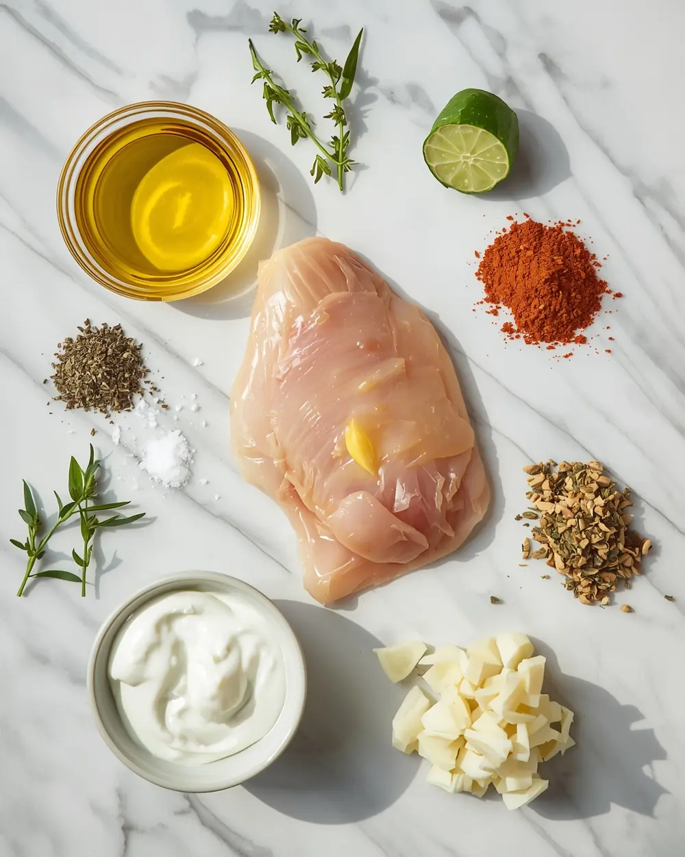 Ingredients for chicken gyros