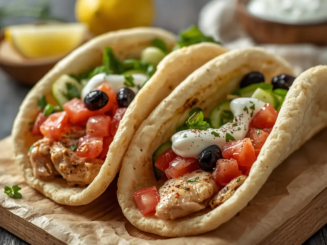 chicken gyros ready to serve