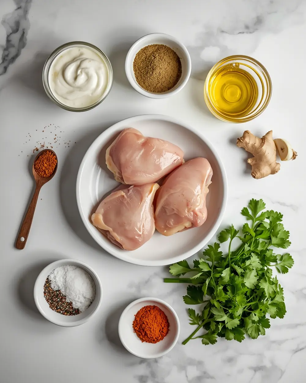 Ingredients for chicken shawarma