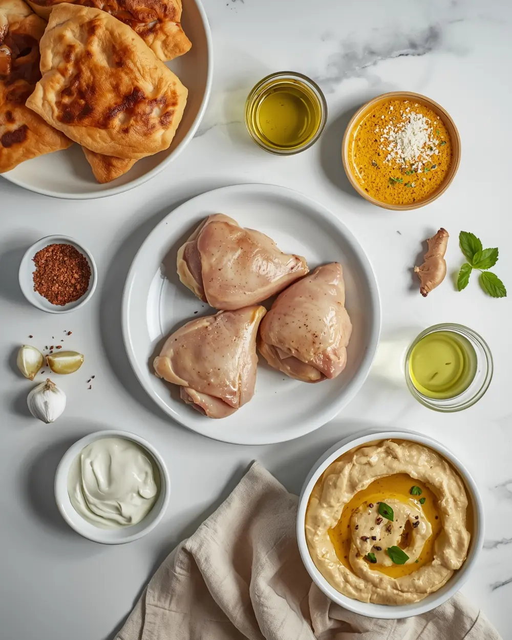 Ingredients for chicken shawarma
