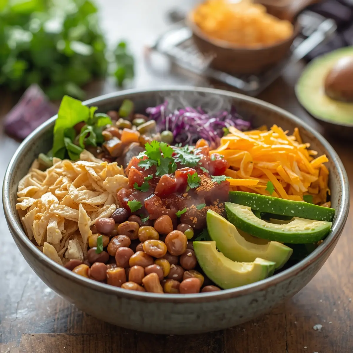 Cooking instructions for chicken taco salad