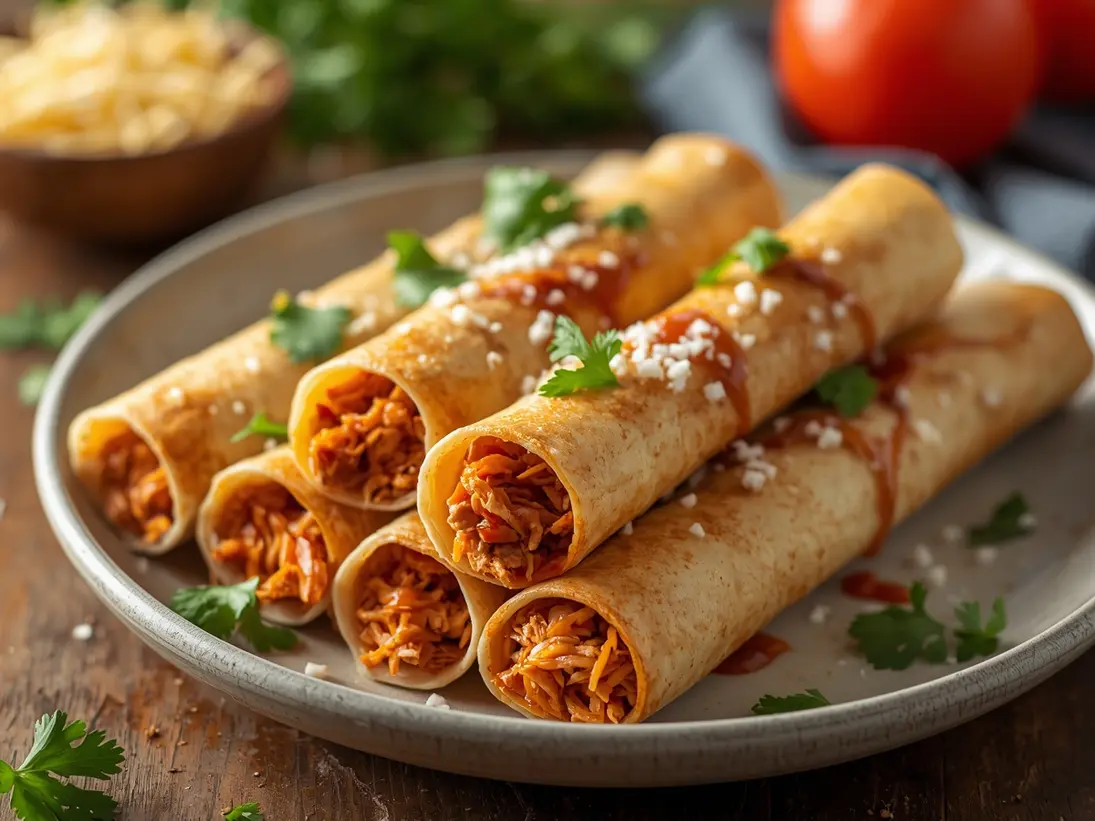 chicken taquitos ready to serve