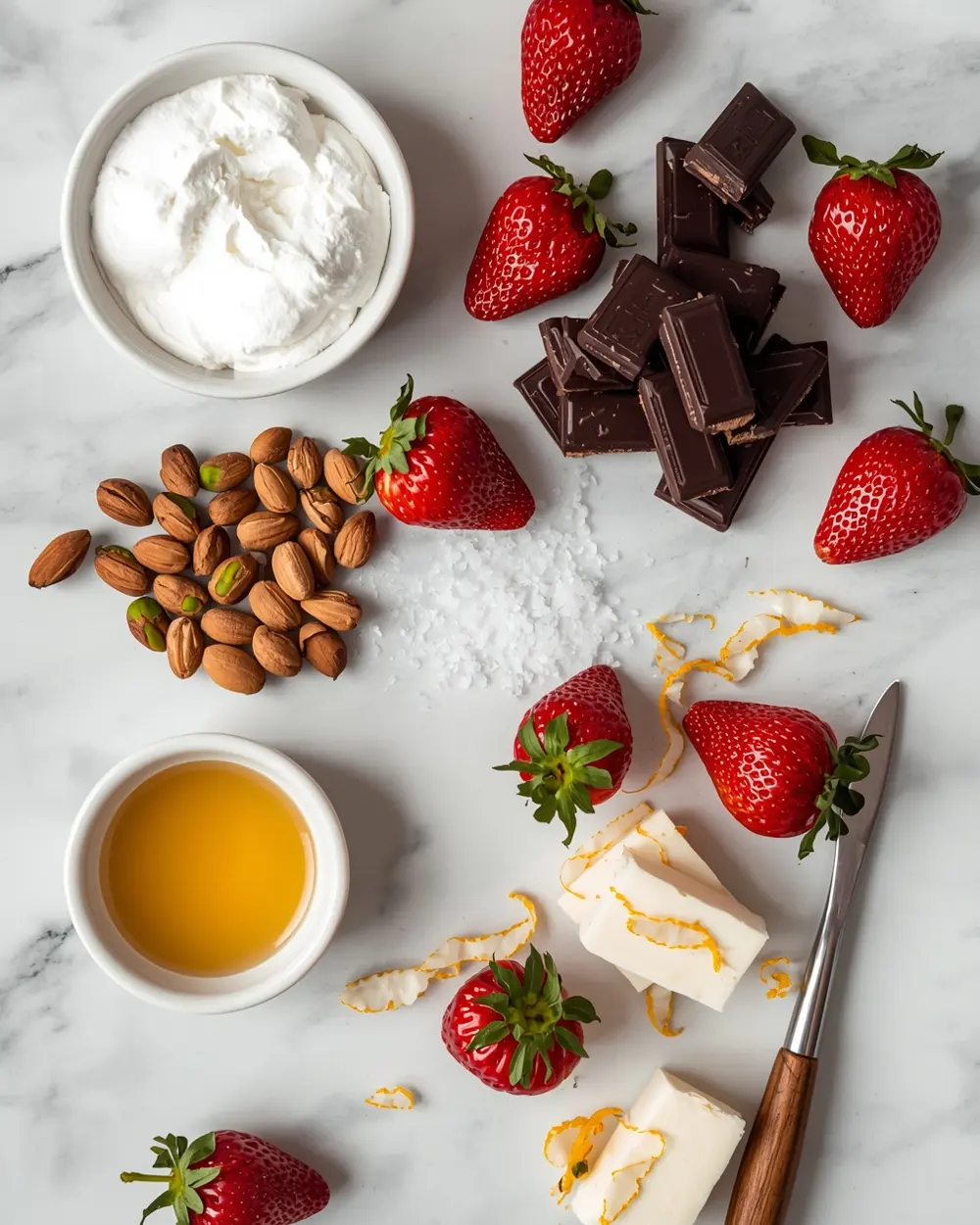 Ingredients for chocolate covered strawberries