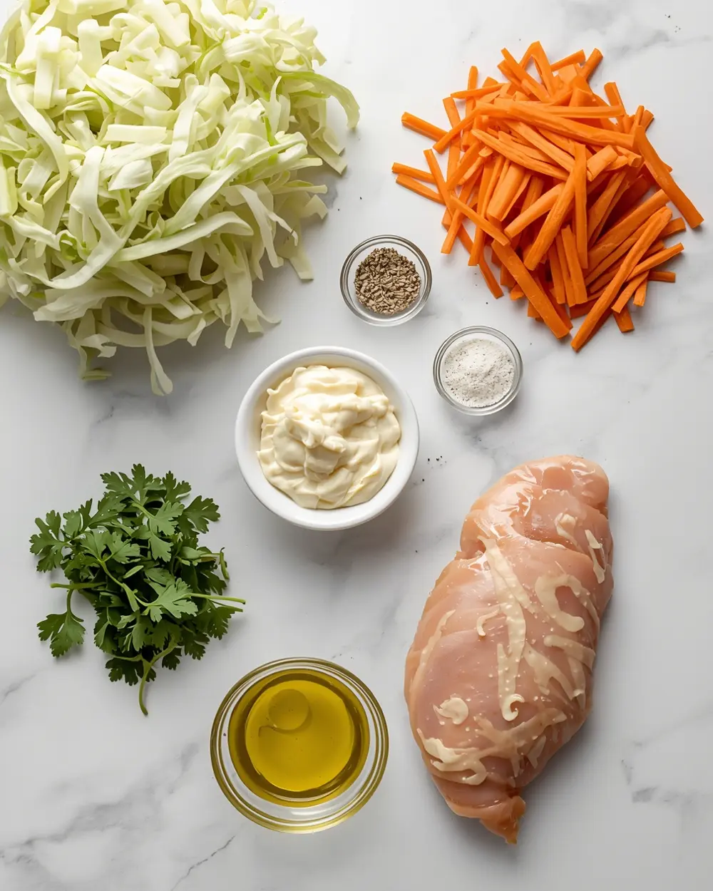 Ingredients for coleslaw recipe