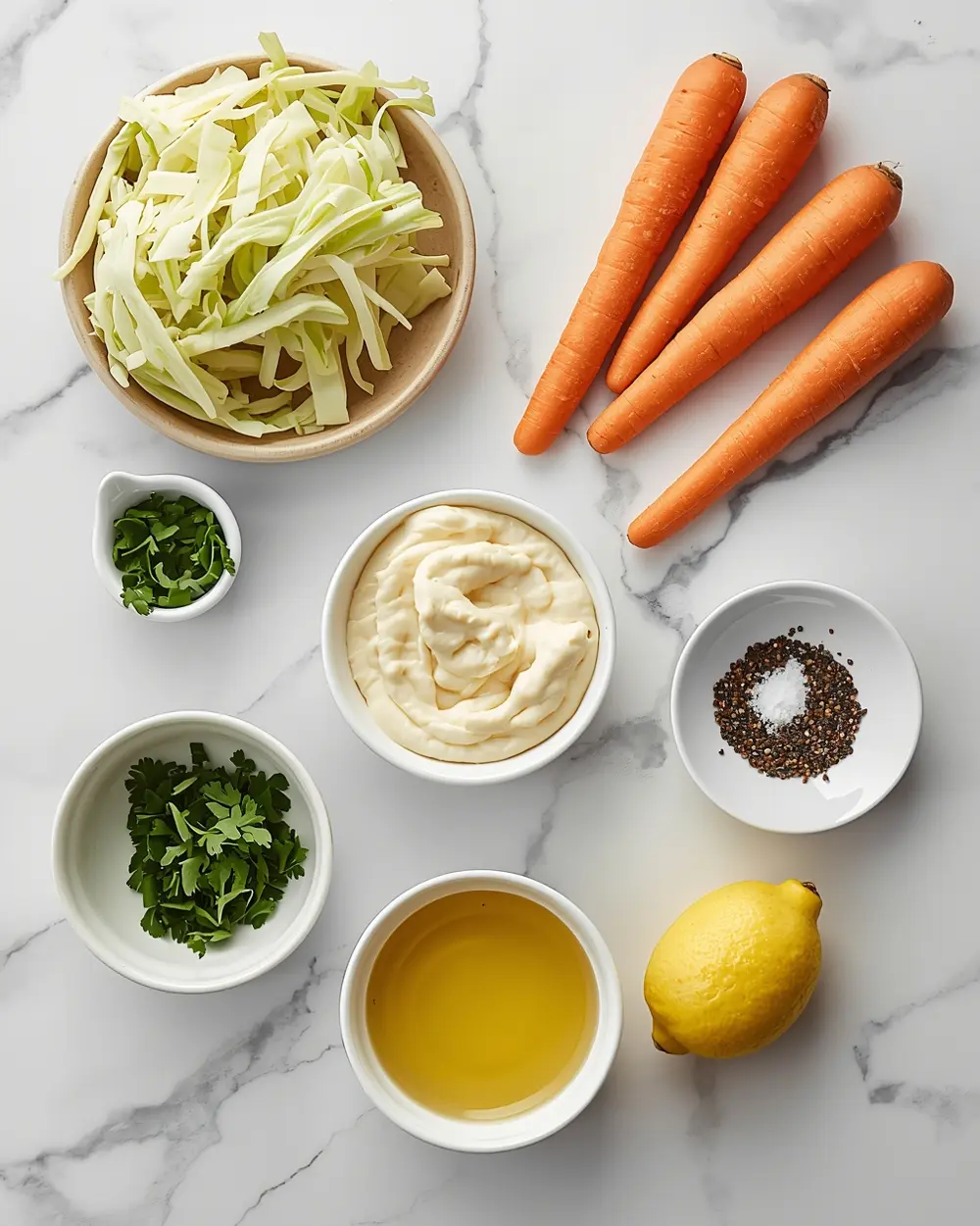 Ingredients for coleslaw recipe