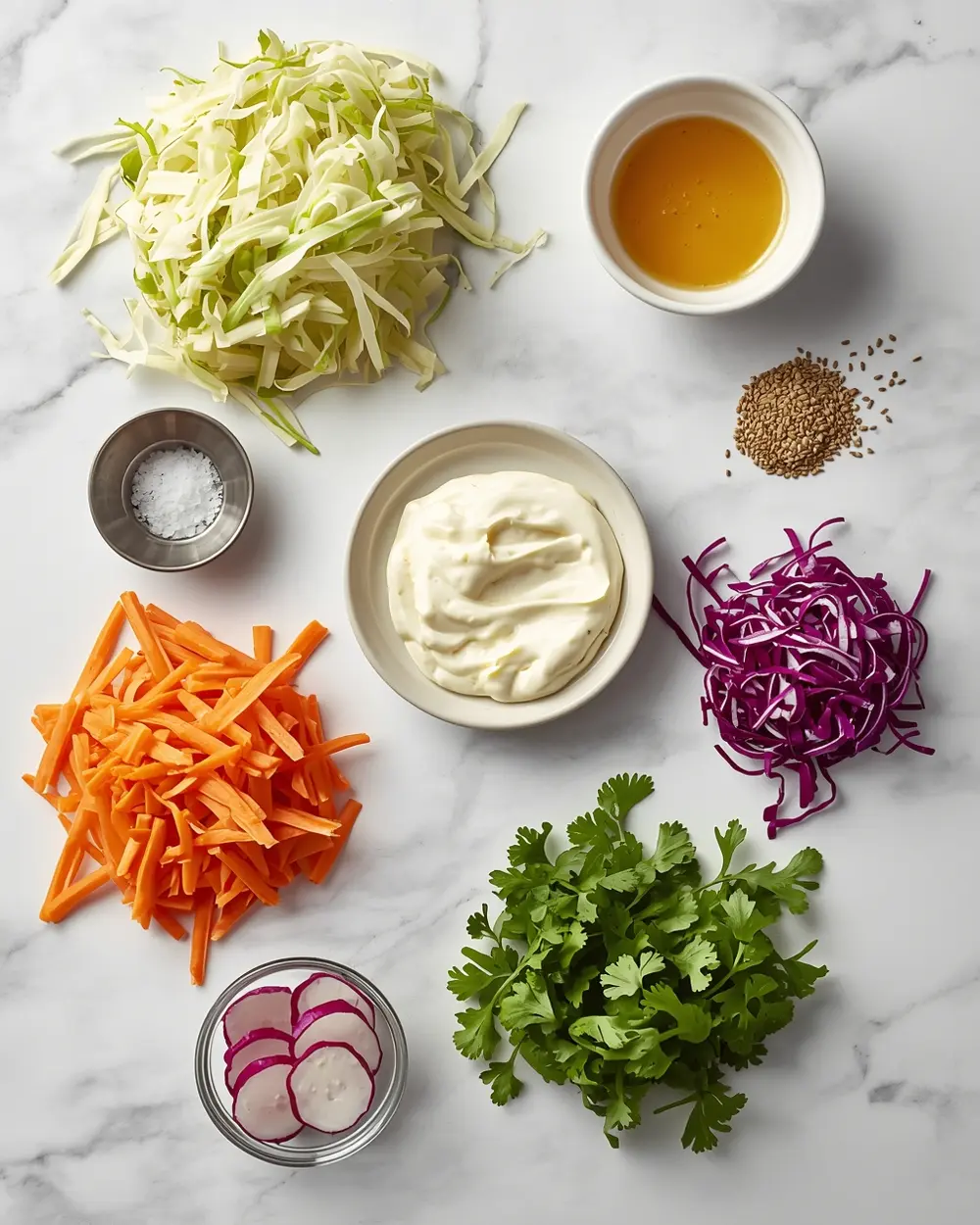 Ingredients for coleslaw recipe