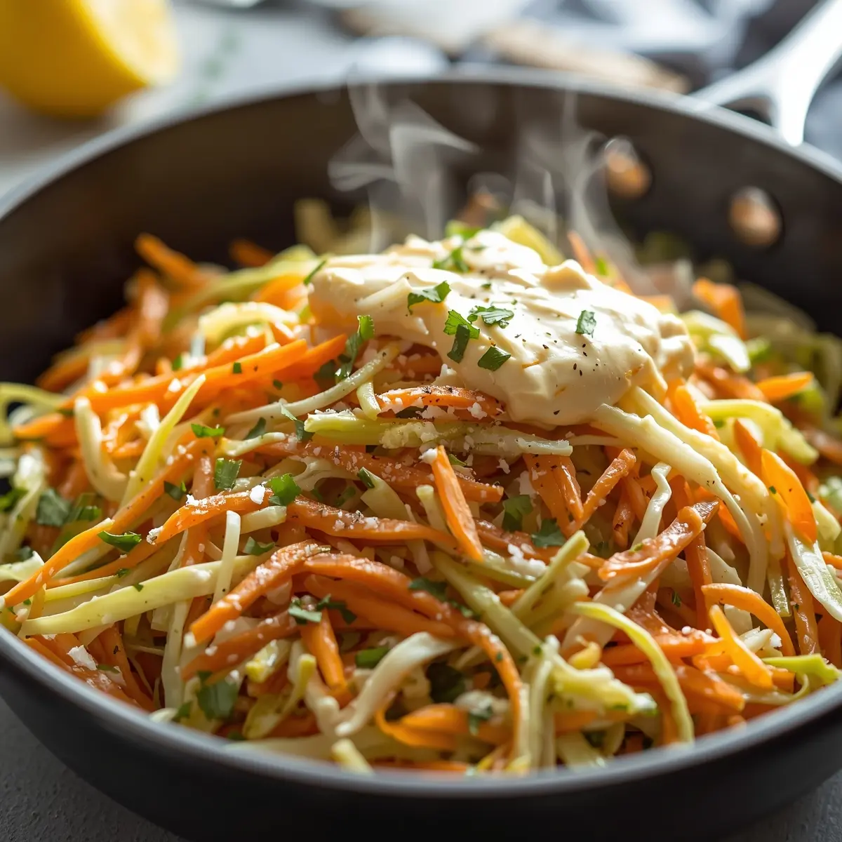 Cooking instructions for coleslaw recipe
