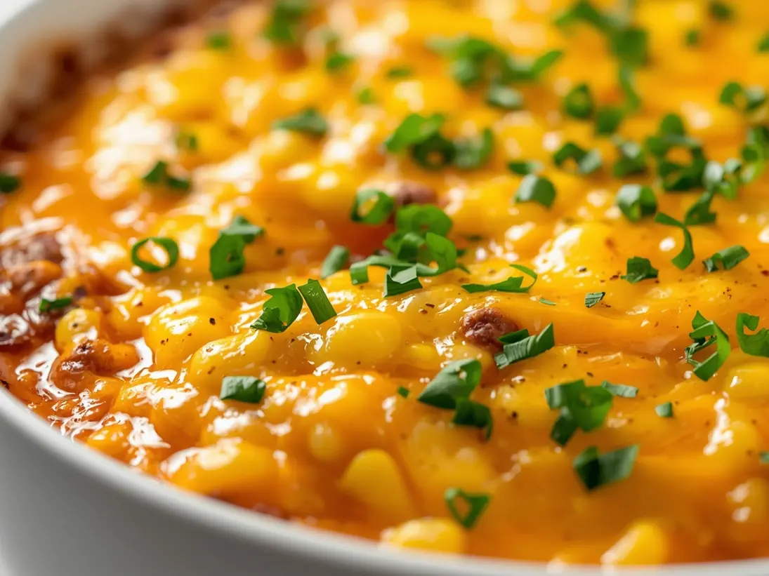 corn casserole ready to serve