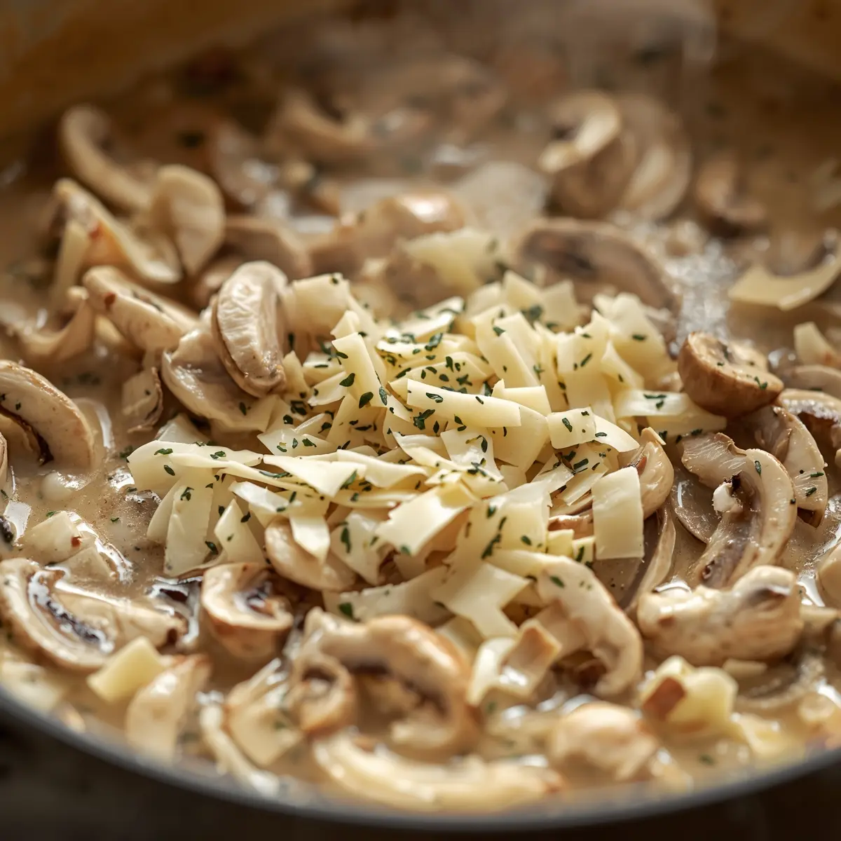 Cooking instructions for creamy mushroom soup