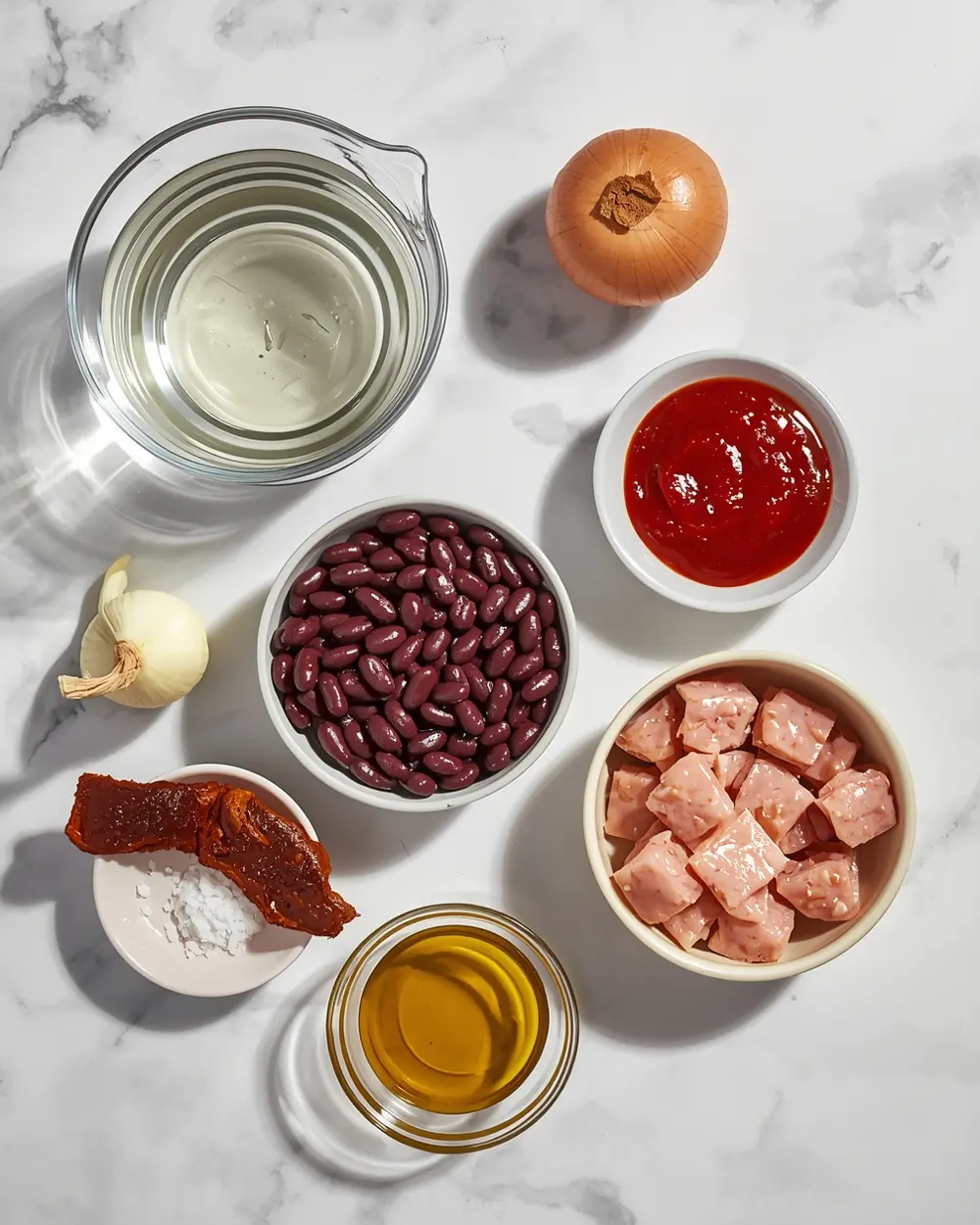 Ingredients for crockpot baked beans
