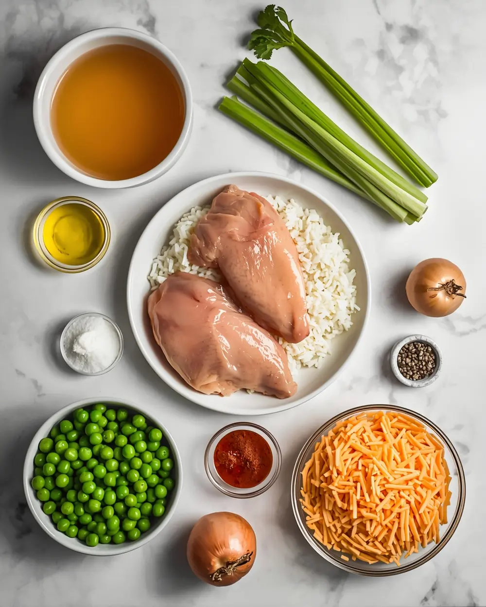 Ingredients for crockpot chicken and rice