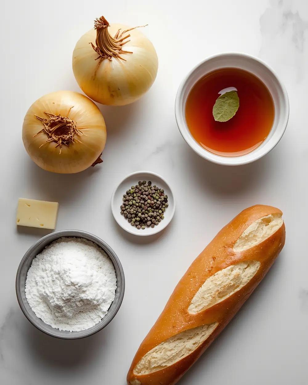 Ingredients for french onion soup