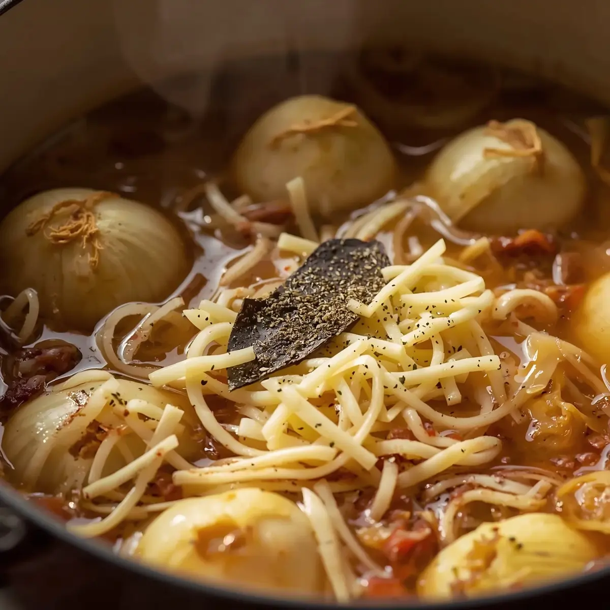 Cooking instructions for french onion soup
