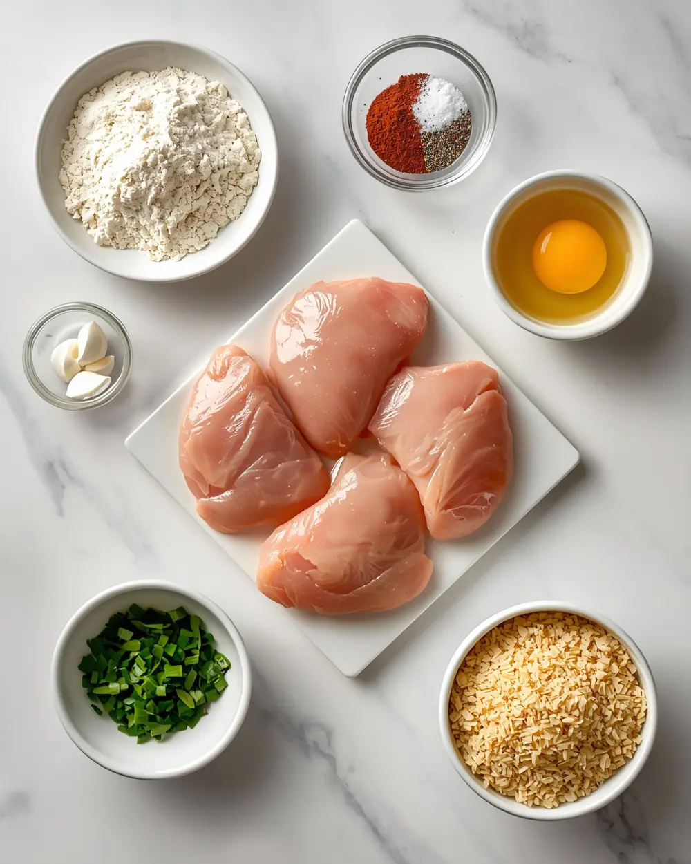 Ingredients for garlic parmesan chicken
