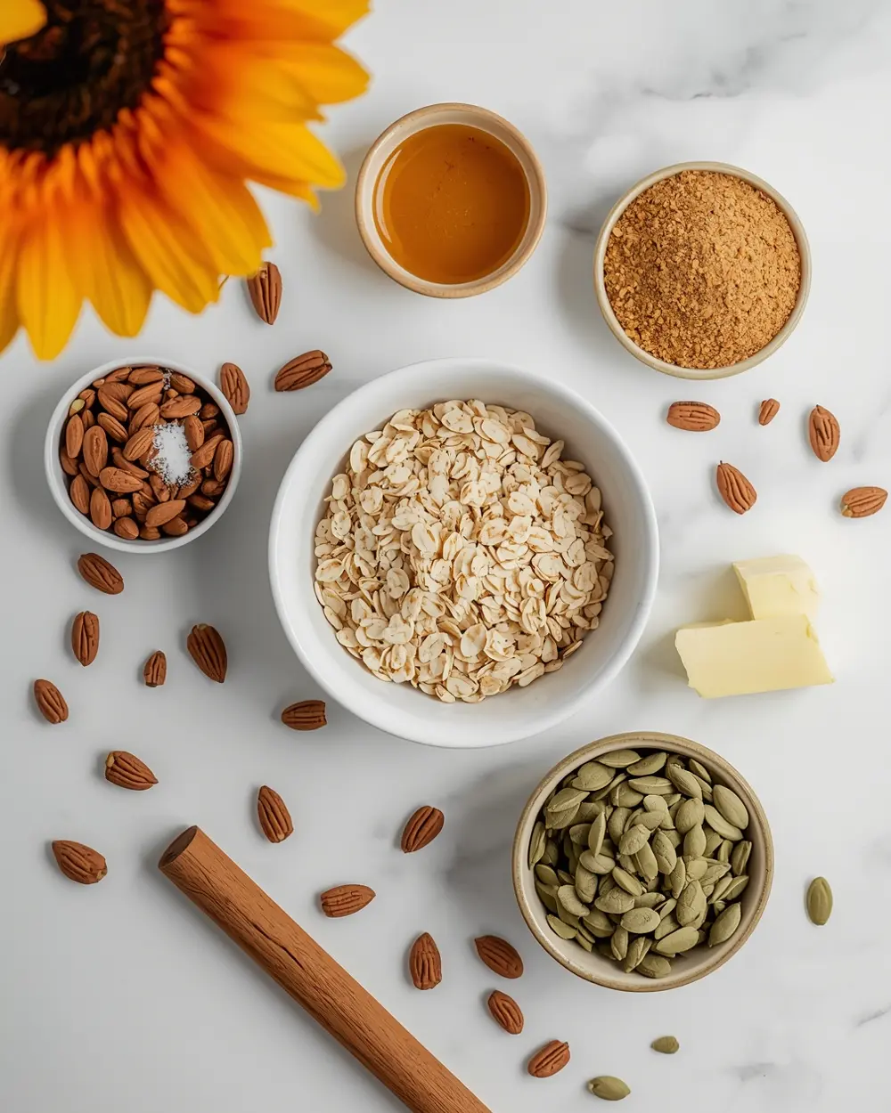 Ingredients for granola homemade